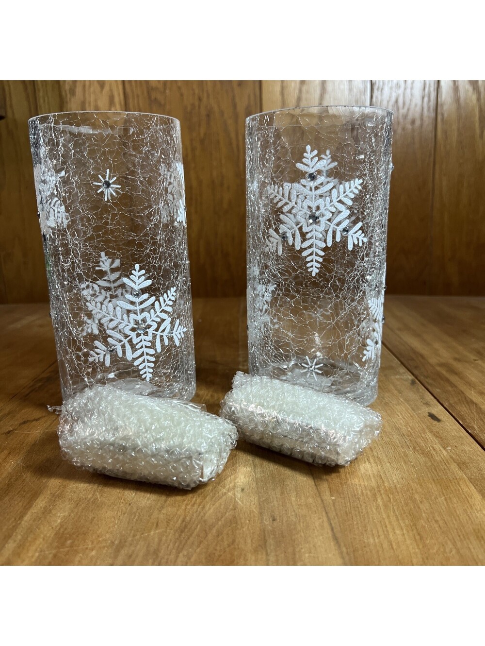 Valerie Parr Hill Snowflake Hurricane with Fairy Lights, Set Of 2 New
